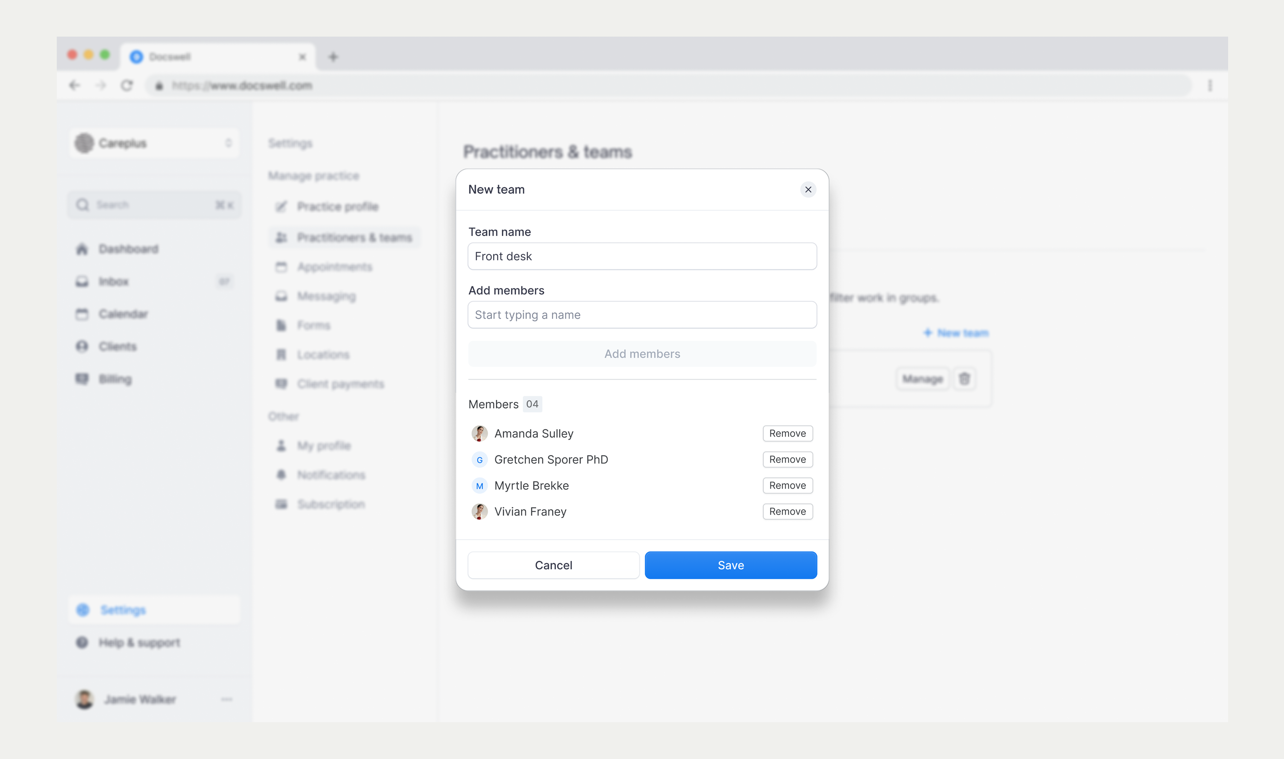 Settings add team image