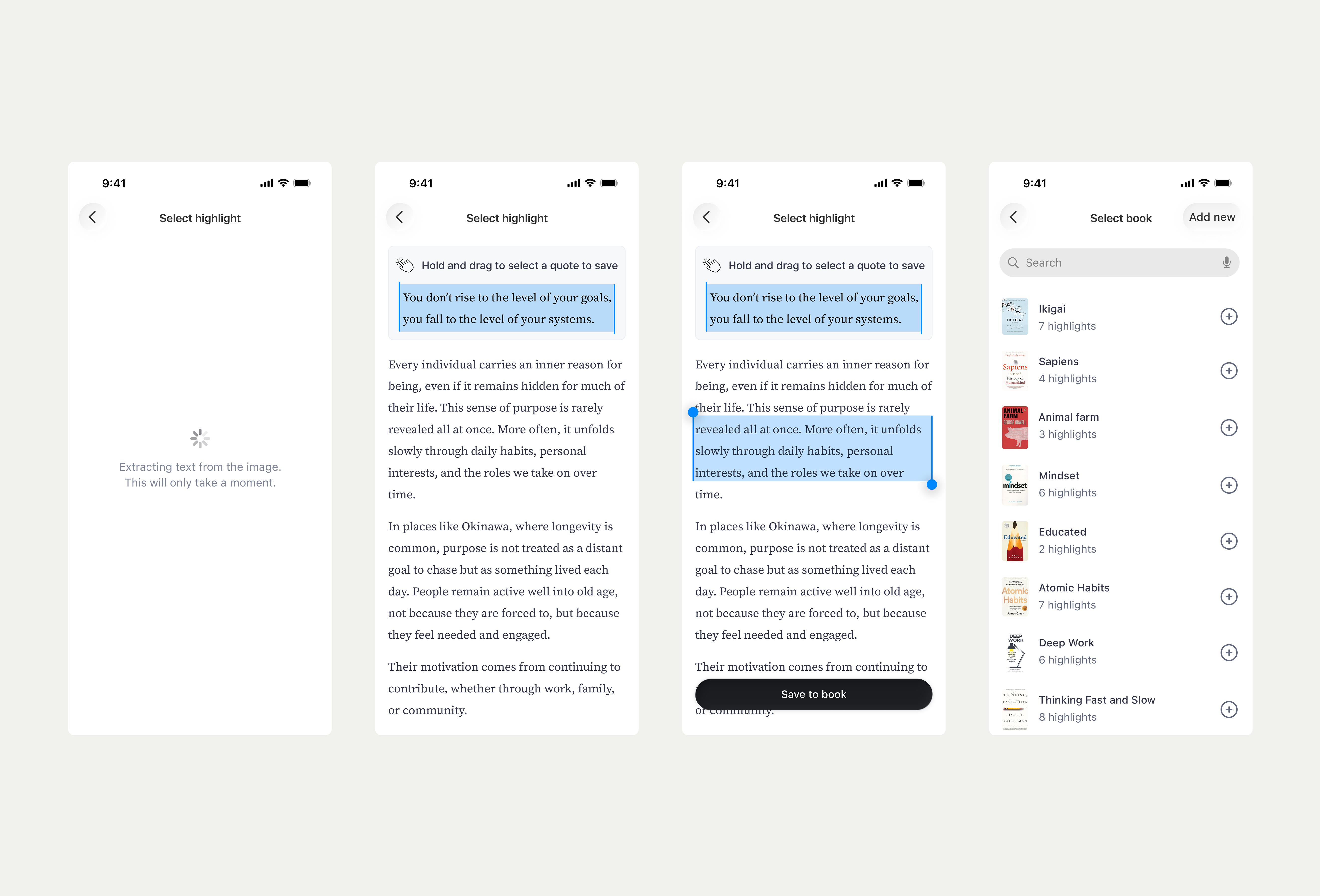 Selecting a quote